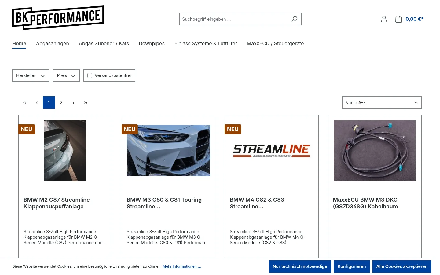 Screenshot von shop.bk-performance.de