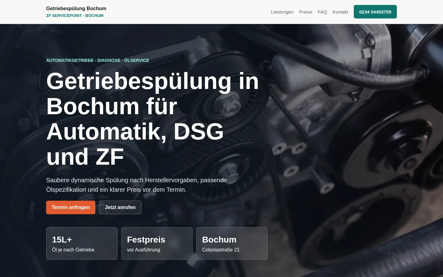 Screenshot von getriebespuelung-bochum.de