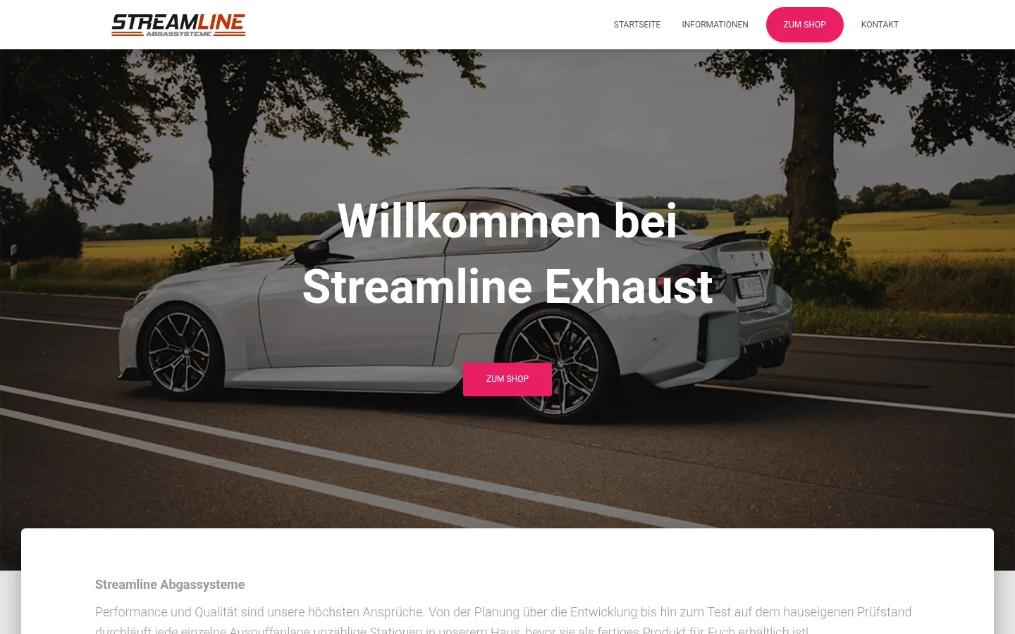 Screenshot von streamline-exhaust.com
